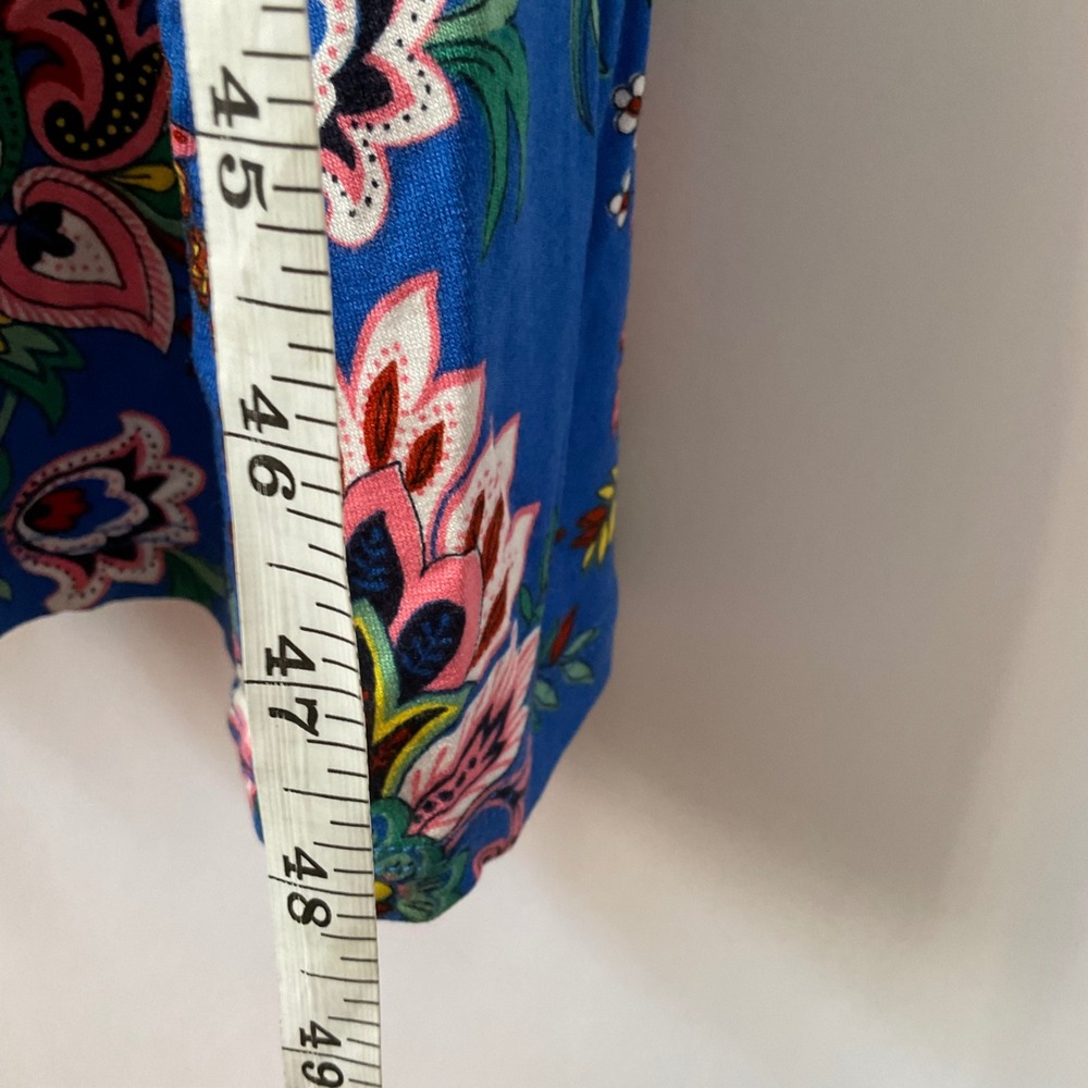 Boden Ellie Flutter Maxi Tea Dress Blue Floral Paisley Pockets US 6P D0927 - Picture 4 of 11